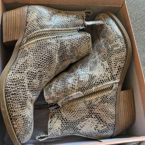 Snake skin booties
